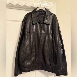Kenneth Cole Black Leather Jacket Men’s XXL